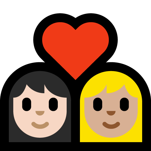 Coppia Con Cuore: Donna, Donna, Carnagione Chiara, Carnagione Medio-Chiara
