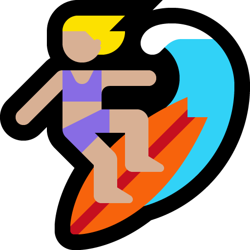 Surfista Donna: Carnagione Medio-Chiara