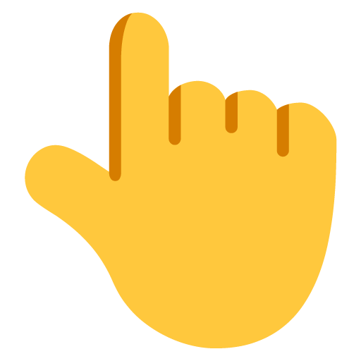 Menunjuk ke atas (dibalik)