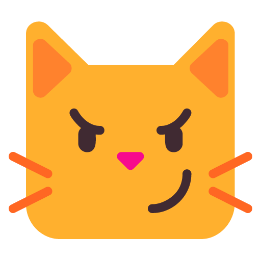Wajah kucing tersenyum sombong