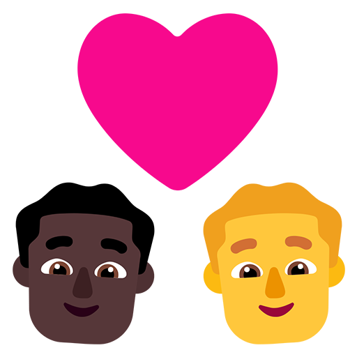 Pasangan dengan hati - Pria: Warna Kulit Gelap, Pria: Tanpa Warna Kulit