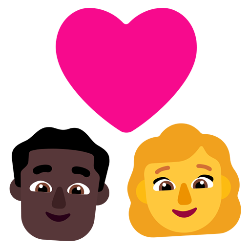 Pasangan dengan hati - Pria: Warna Kulit Gelap, Wanita: Tanpa Warna Kulit