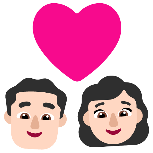 Pasangan dengan hati - Pria: Warna Kulit Cerah, Wanita: Warna Kulit Cerah