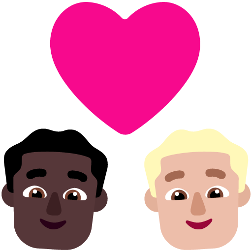 Pasangan dengan hati: Pria, Pria, Warna Kulit Gelap, Warna Kulit Cerah-Sedang