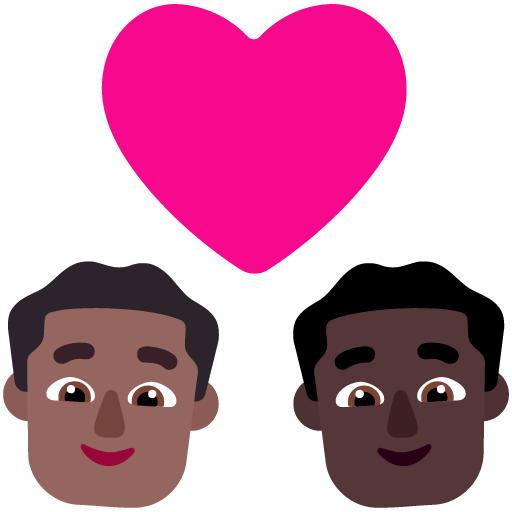 Pasangan dengan hati: Pria, Pria, Warna Kulit Gelap-Sedang, Warna Kulit Gelap