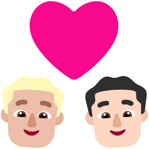 Pasangan dengan hati: Pria, Pria, Warna Kulit Cerah-Sedang, Warna Kulit Cerah