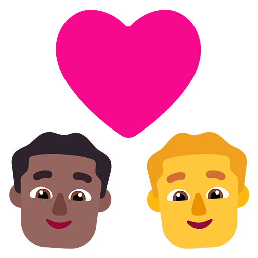 Pasangan dengan hati - Pria: Warna Kulit Gelap-Sedang, Pria: Tanpa Warna Kulit