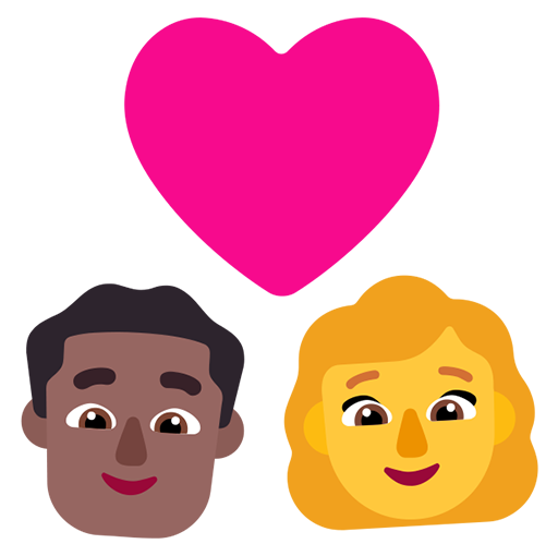 Pasangan dengan hati - Pria: Warna Kulit Gelap-Sedang, Wanita: Tanpa Warna Kulit