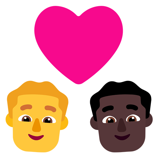 Pasangan dengan hati - Pria: Tanpa Warna Kulit, Pria: Warna Kulit Gelap