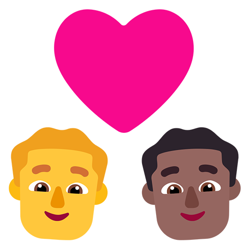 Pasangan dengan hati - Pria: Tanpa Warna Kulit, Pria: Warna Kulit Gelap-Sedang