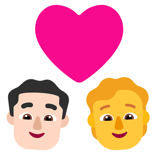 Pasangan dengan hati: Pria, Orang, Warna Kulit Cerah, Tanpa Warna Kulit