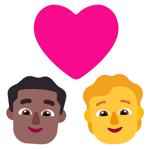 Pasangan dengan hati: Pria, Orang, Warna Kulit Gelap-Sedang, Tanpa Warna Kulit