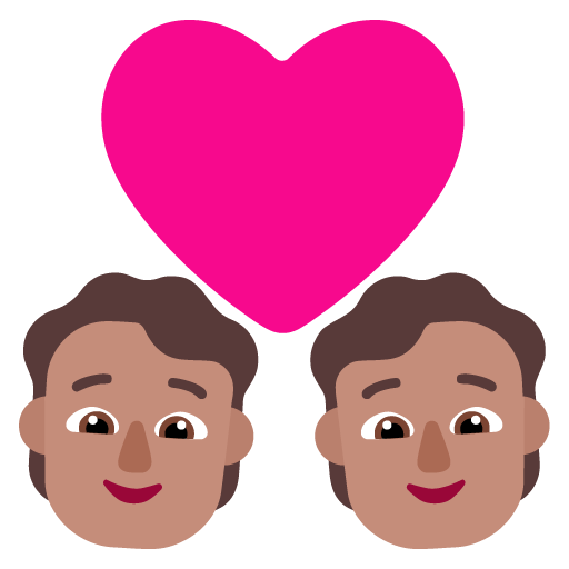 Pasangan dengan hati: Warna Kulit Sedang