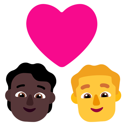 Pasangan dengan hati: Orang, Pria, Warna Kulit Gelap, Tanpa Warna Kulit