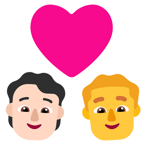Pasangan dengan hati: Orang, Pria, Warna Kulit Cerah, Tanpa Warna Kulit