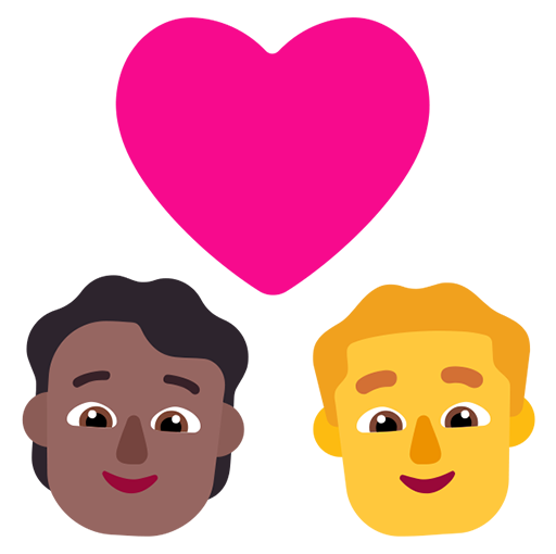 Pasangan dengan hati: Orang, Pria, Warna Kulit Gelap-Sedang, Tanpa Warna Kulit