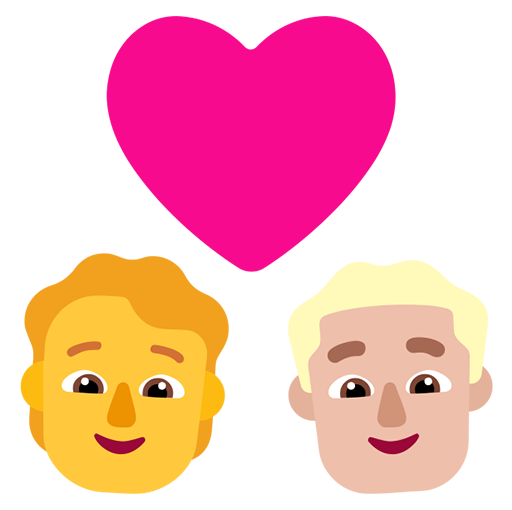 Pasangan dengan hati: Orang, Pria, Tanpa Warna Kulit, Warna Kulit Cerah-Sedang