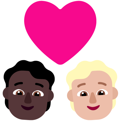 Pasangan dengan hati: Orang, Orang, Warna Kulit Gelap, Warna Kulit Cerah-Sedang