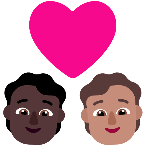 Pasangan dengan hati: Orang, Orang, Warna Kulit Gelap, Warna Kulit Sedang