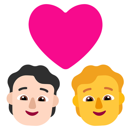 Pasangan dengan hati: Orang, Orang, Warna Kulit Cerah, Tanpa Warna Kulit