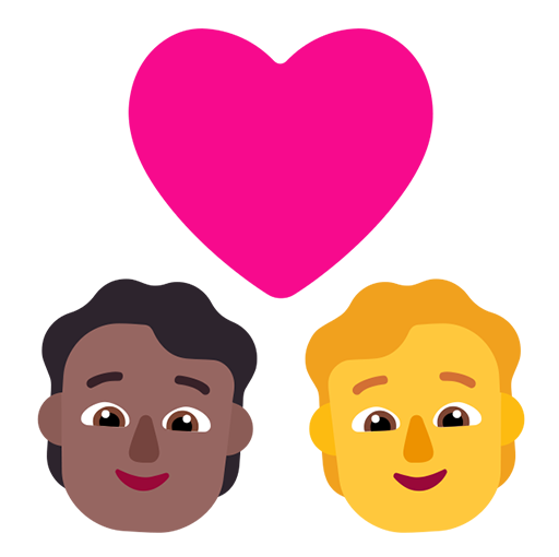 Pasangan dengan hati: Orang, Orang, Warna Kulit Gelap-Sedang, Tanpa Warna Kulit