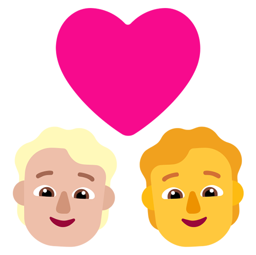 Pasangan dengan hati: Orang, Orang, Warna Kulit Cerah-Sedang, Tanpa Warna Kulit