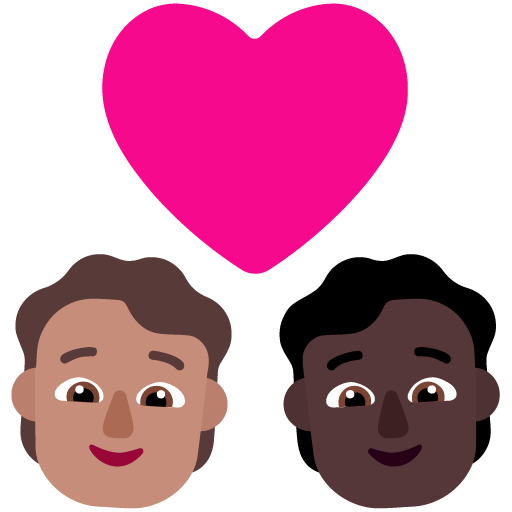 Pasangan dengan hati: Orang, Orang, Warna Kulit Sedang, Warna Kulit Gelap