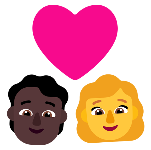 Pasangan dengan hati: Orang, Wanita, Warna Kulit Gelap, Tanpa Warna Kulit
