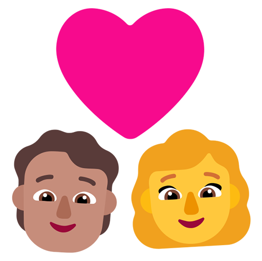 Pasangan dengan hati: Orang, Wanita, Warna Kulit Sedang, Tanpa Warna Kulit