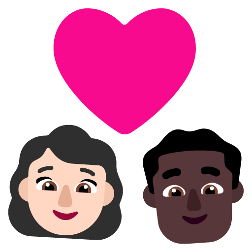 Pasangan dengan hati: Wanita, Pria, Warna Kulit Cerah, Warna Kulit Gelap