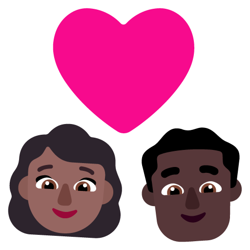 Pasangan dengan hati: Wanita, Pria, Warna Kulit Gelap-Sedang, Warna Kulit Gelap