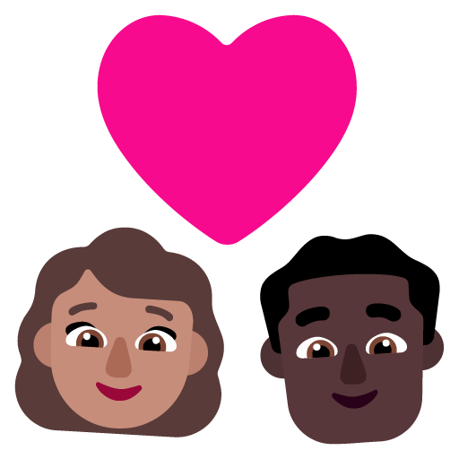 Pasangan dengan hati: Wanita, Pria, Warna Kulit Sedang, Warna Kulit Gelap