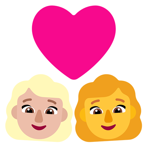 Pasangan dengan hati - Wanita: Warna Kulit Cerah-Sedang, Wanita: Tanpa Warna Kulit