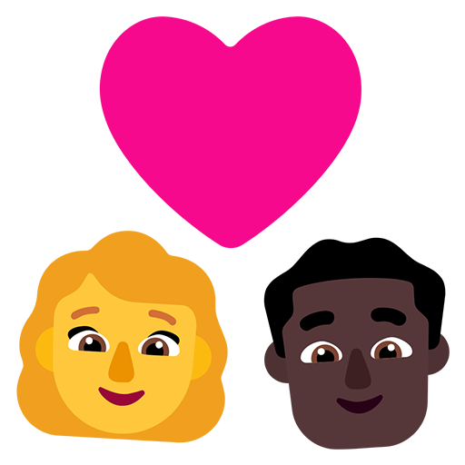 Pasangan dengan hati - Wanita: Tanpa Warna Kulit, Pria: Warna Kulit Gelap