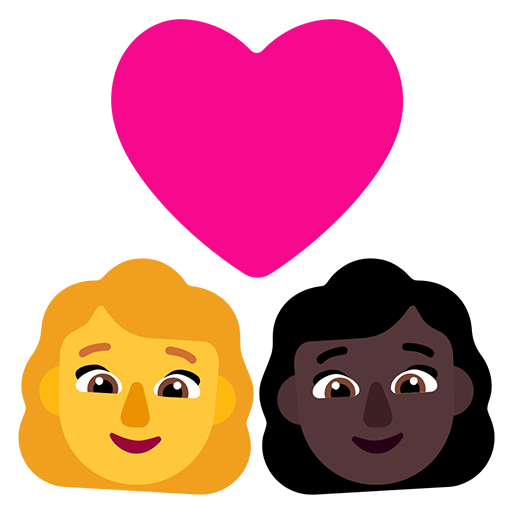 Pasangan dengan hati - Wanita: Tanpa Warna Kulit, Wanita: Warna Kulit Gelap