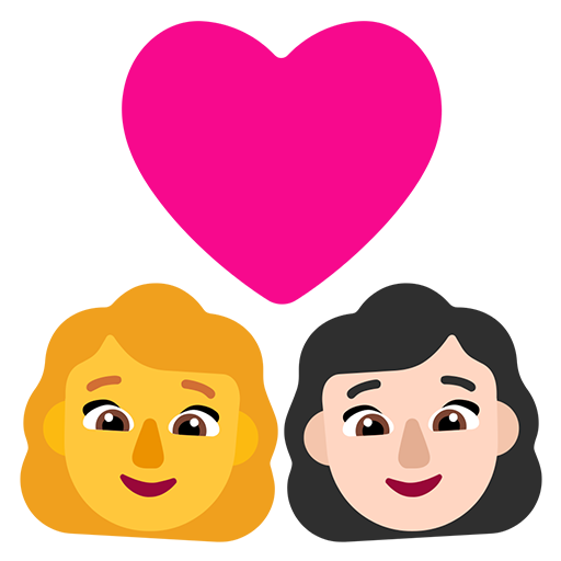 Pasangan dengan hati - Wanita: Tanpa Warna Kulit, Wanita: Warna Kulit Cerah