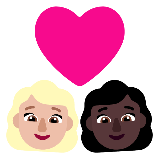 Pasangan dengan hati: Wanita, Wanita, Warna Kulit Cerah-Sedang, Warna Kulit Gelap