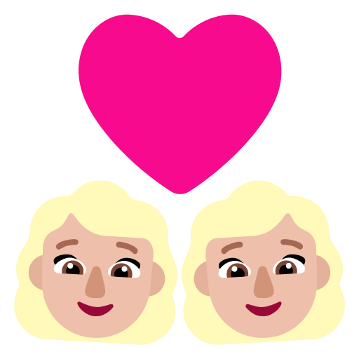 Pasangan dengan hati: Wanita, Wanita, Warna Kulit Cerah-Sedang