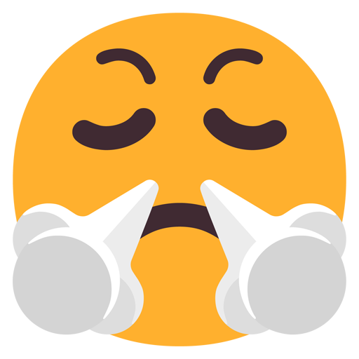 Wajah dengan asap dari hidung