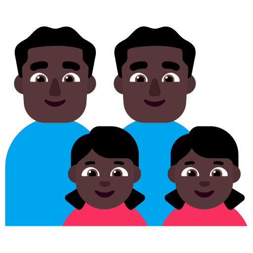 Familia - Hombre: Tono de Piel Oscuro, Hombre: Tono de Piel Oscuro, Niña: Tono de Piel Oscuro, Niña: Tono de Piel Oscuro