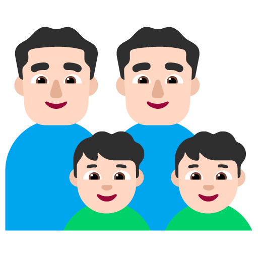 Keluarga - Pria: Warna Kulit Cerah, Pria: Warna Kulit Cerah, Anak laki-laki: Warna Kulit Cerah, Anak laki-laki: Warna Kulit Cerah