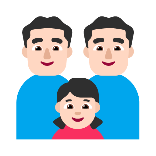 Keluarga - Pria: Warna Kulit Cerah, Pria: Warna Kulit Cerah, Anak perempuan: Warna Kulit Cerah