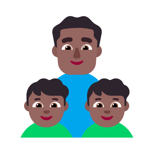 Keluarga - Pria: Warna Kulit Gelap-Sedang, Anak laki-laki: Warna Kulit Gelap-Sedang, Anak laki-laki: Warna Kulit Gelap-Sedang