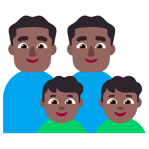 Keluarga - Pria: Warna Kulit Gelap-Sedang, Pria: Warna Kulit Gelap-Sedang, Anak laki-laki: Warna Kulit Gelap-Sedang, Anak laki-laki: Warna Kulit Gelap-Sedang
