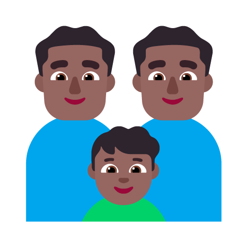 Keluarga - Pria: Warna Kulit Gelap-Sedang, Pria: Warna Kulit Gelap-Sedang, Anak laki-laki: Warna Kulit Gelap-Sedang