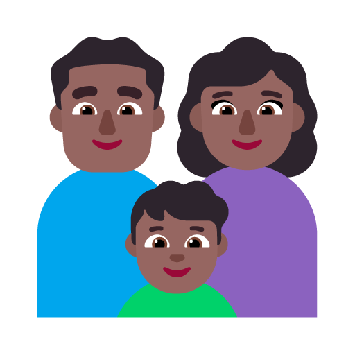 Familia - Hombre: Tono de Piel Oscuro Medio, Mujer: Tono de Piel Oscuro Medio, Niño: Tono de Piel Oscuro Medio