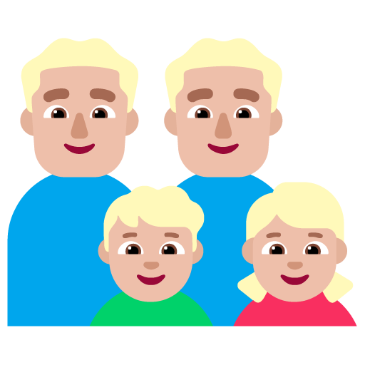 Keluarga - Pria: Warna Kulit Cerah-Sedang, Pria: Warna Kulit Cerah-Sedang, Anak laki-laki: Warna Kulit Cerah-Sedang, Anak perempuan: Warna Kulit Cerah-Sedang