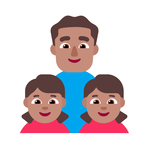 Keluarga - Pria: Warna Kulit Sedang, Anak perempuan: Warna Kulit Sedang, Anak perempuan: Warna Kulit Sedang