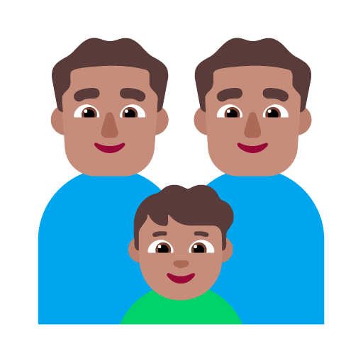 Keluarga - Pria: Warna Kulit Sedang, Pria: Warna Kulit Sedang, Anak laki-laki: Warna Kulit Sedang