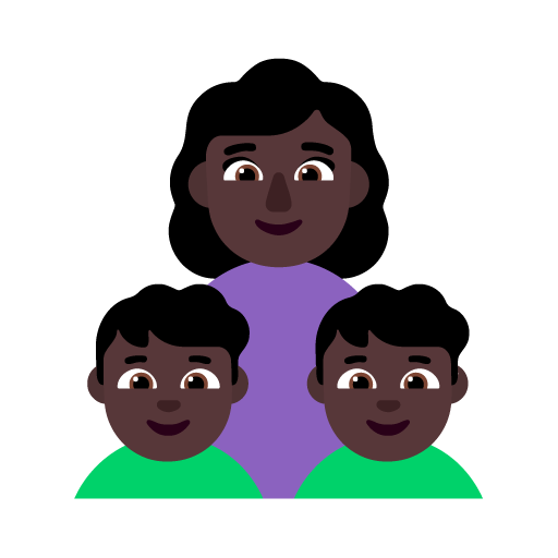 Familia - Mujer: Tono de Piel Oscuro, Niño: Tono de Piel Oscuro, Niño: Tono de Piel Oscuro